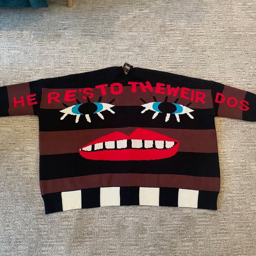 Dressed in LALA Here's To The Weirdos Oversized Cardigan NWT